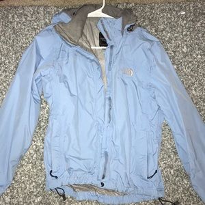 Light blue north face wind breaker
